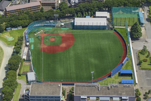 長永スポーツ工業 施工実績 日本大学 野球部 練習場 - 防球ネット計測
